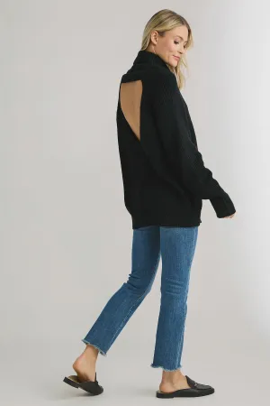 Elan Cut Out Back Turtleneck Sweater