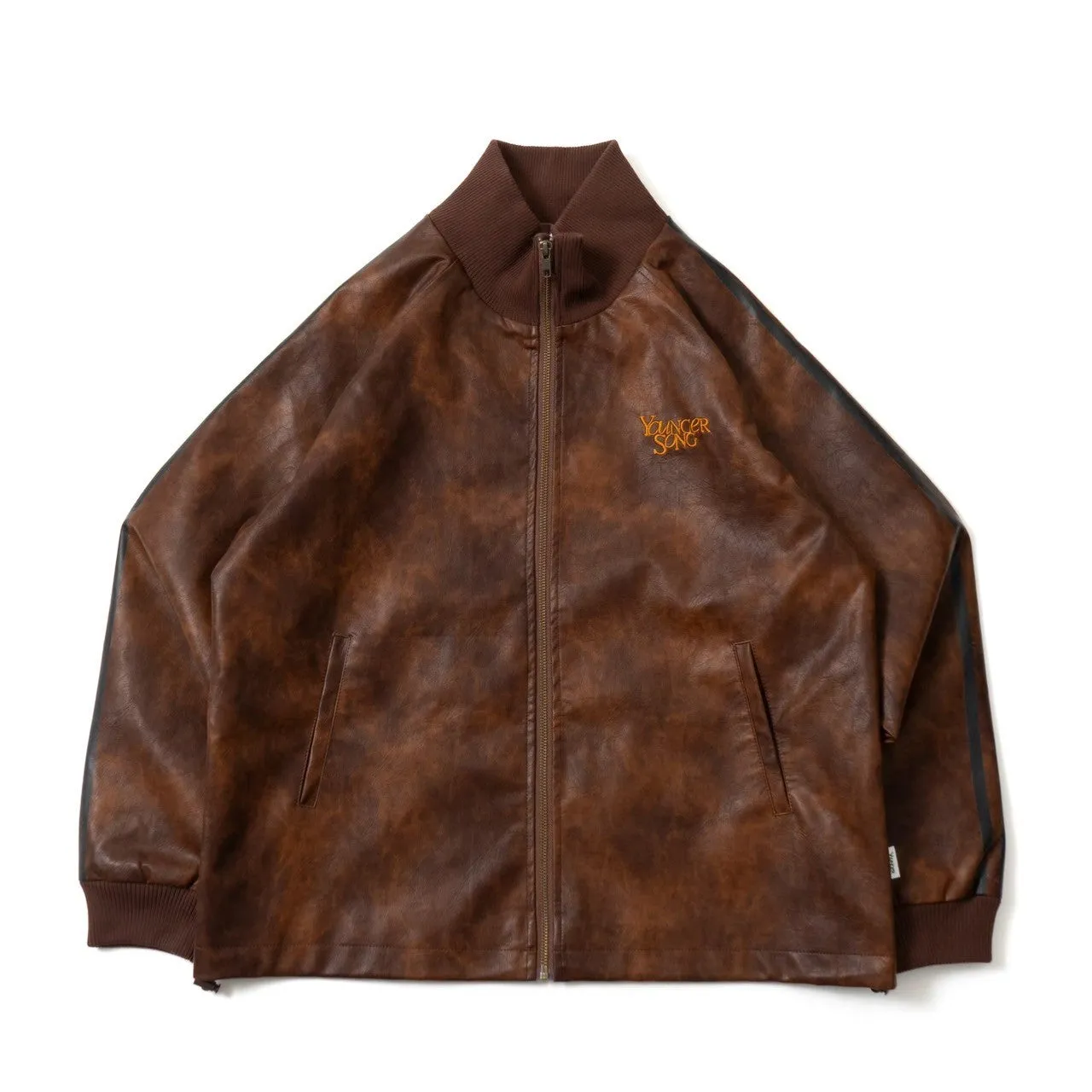 fake leather track jacket