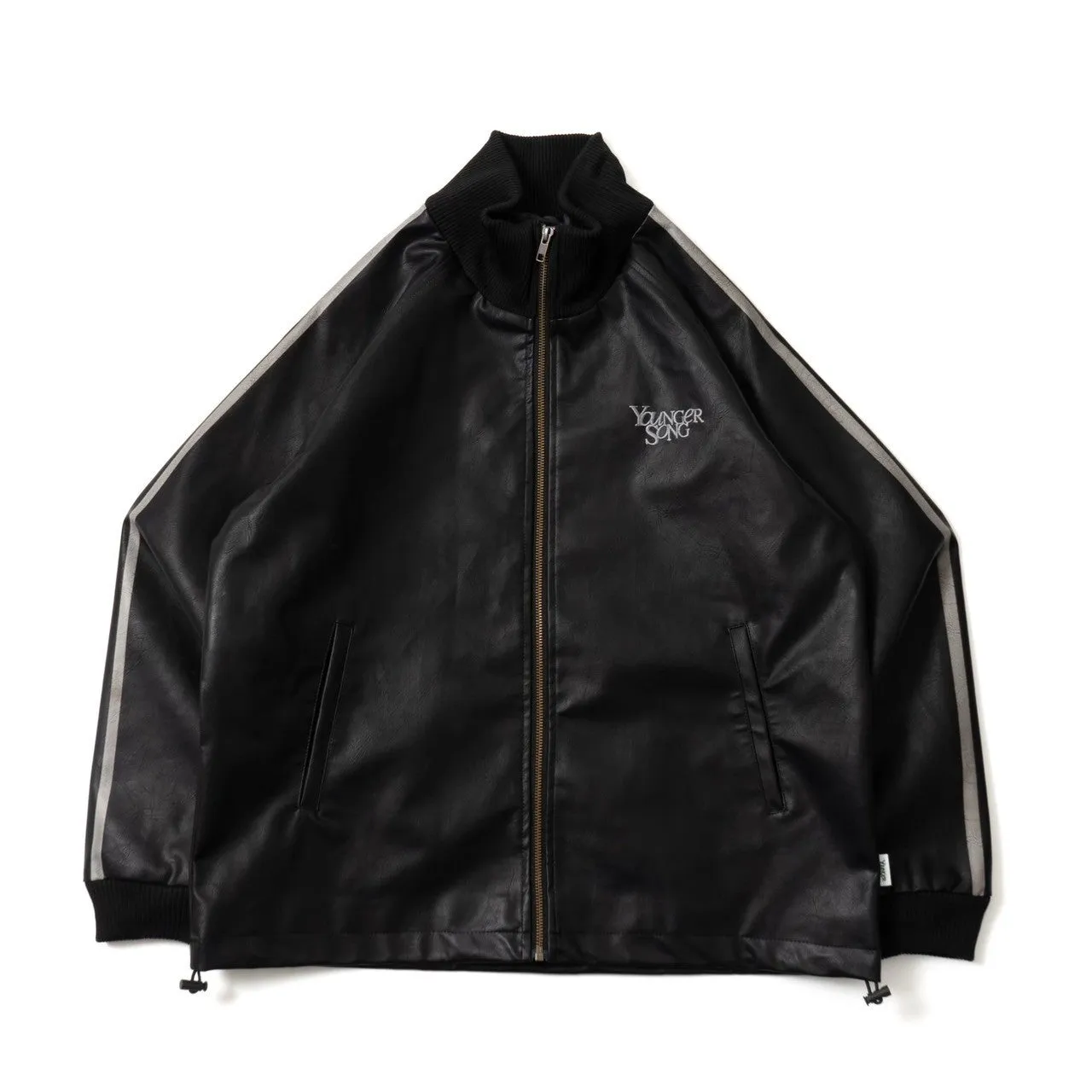 fake leather track jacket