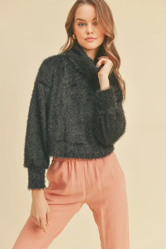 Faux Feather Hacci - Soft touch - Turtleneck