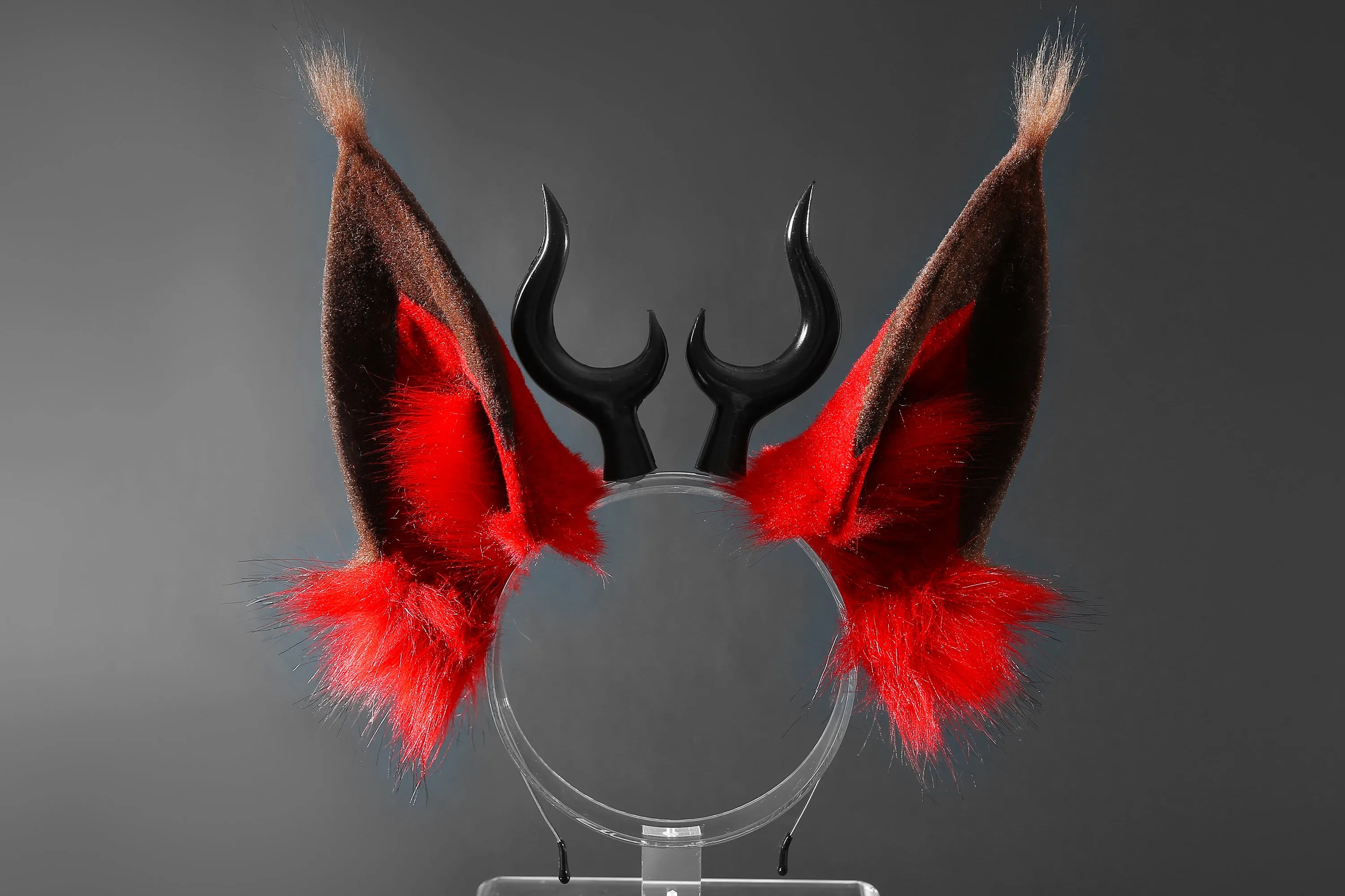 Faux Fur Alastor Ears and Tail  Hazbin Hotel Cosplay