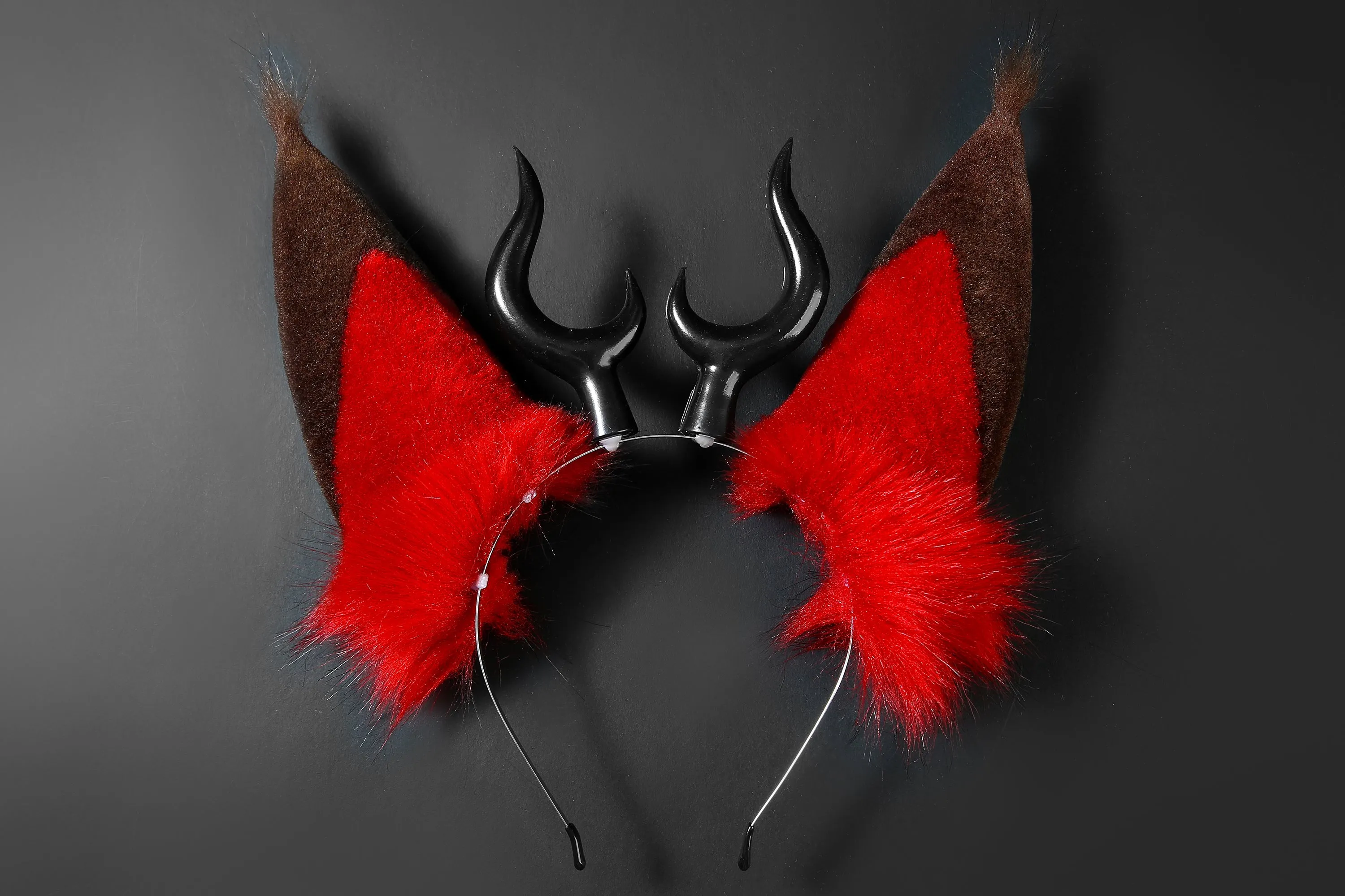 Faux Fur Alastor Ears and Tail  Hazbin Hotel Cosplay