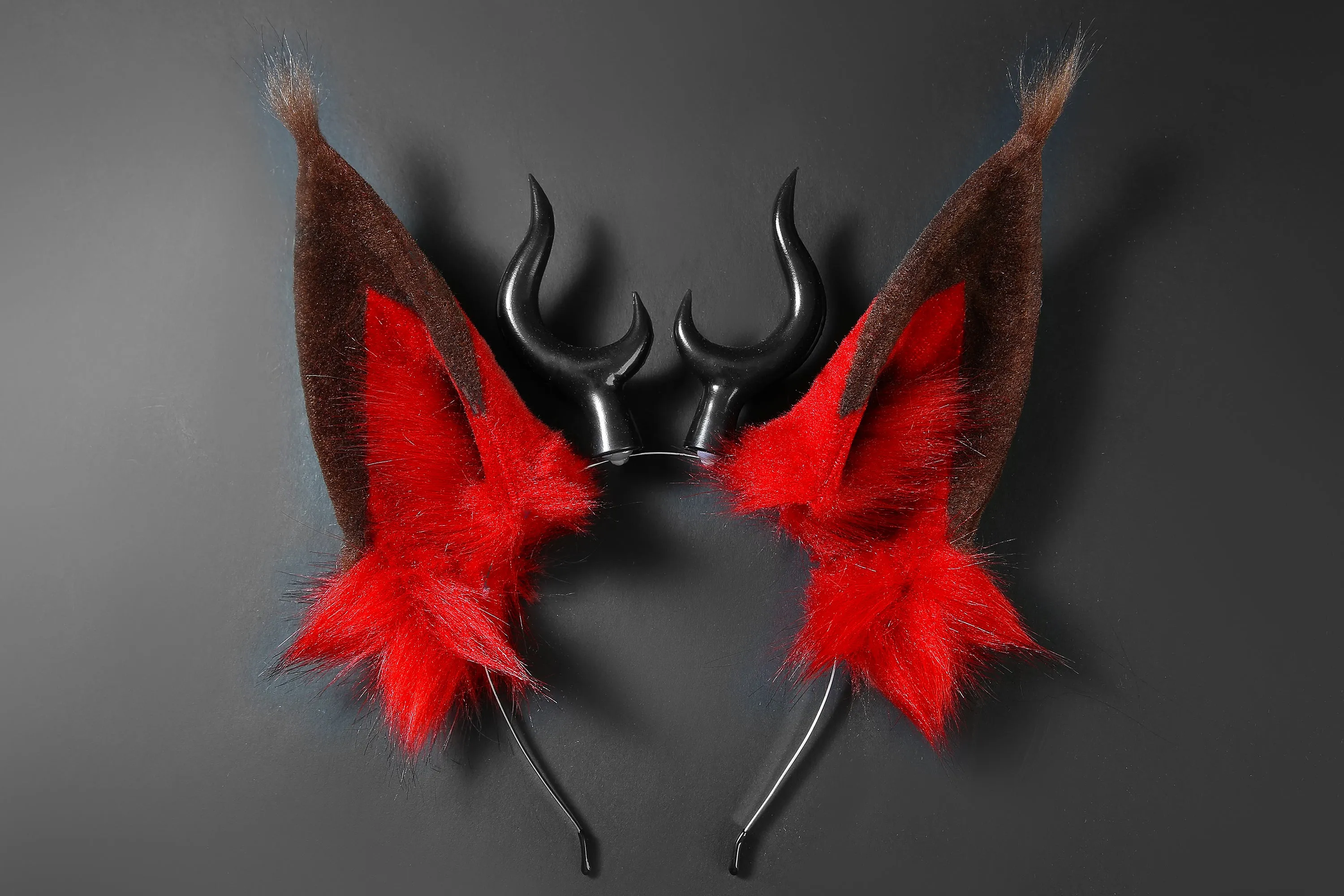 Faux Fur Alastor Ears and Tail  Hazbin Hotel Cosplay