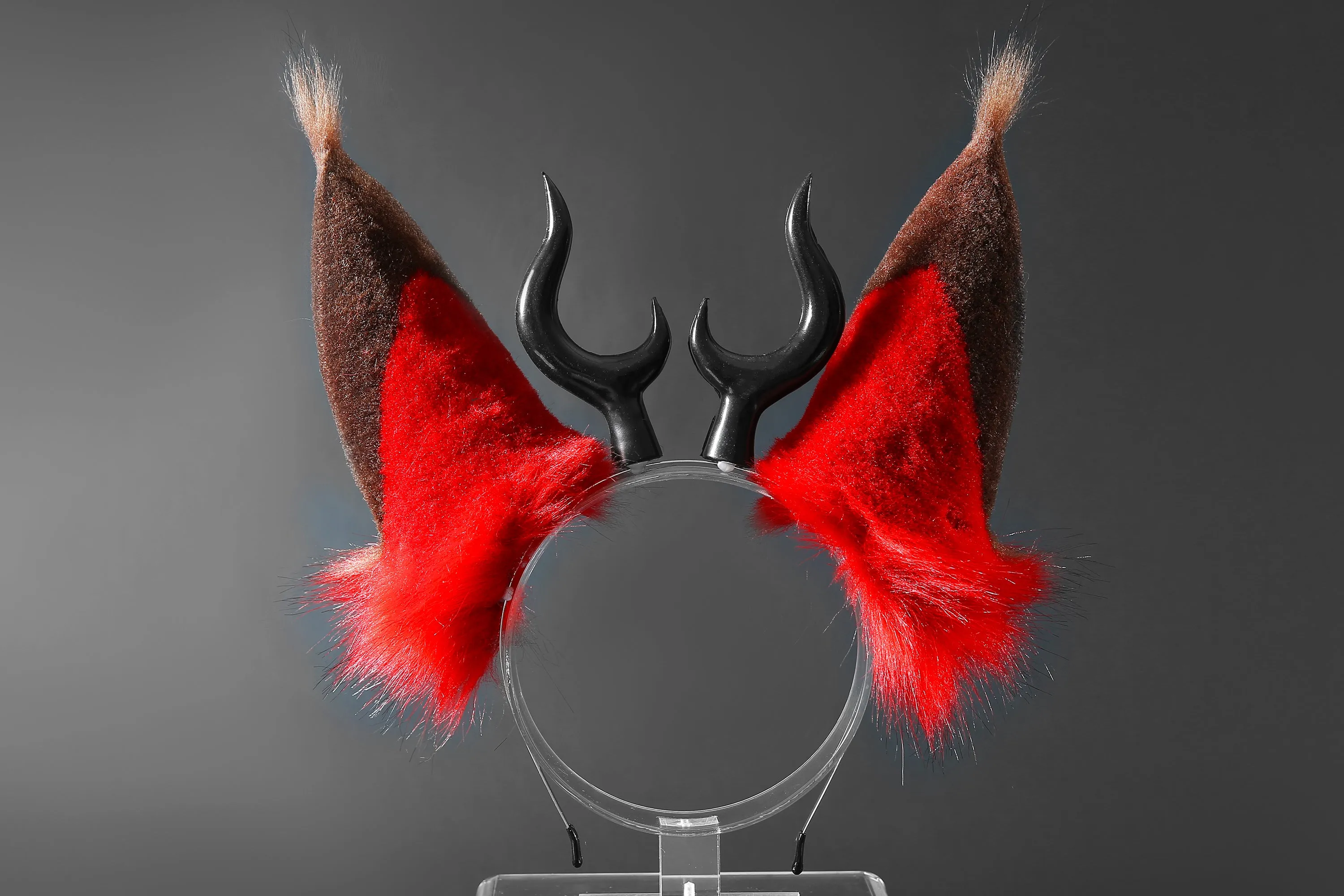 Faux Fur Alastor Ears and Tail  Hazbin Hotel Cosplay