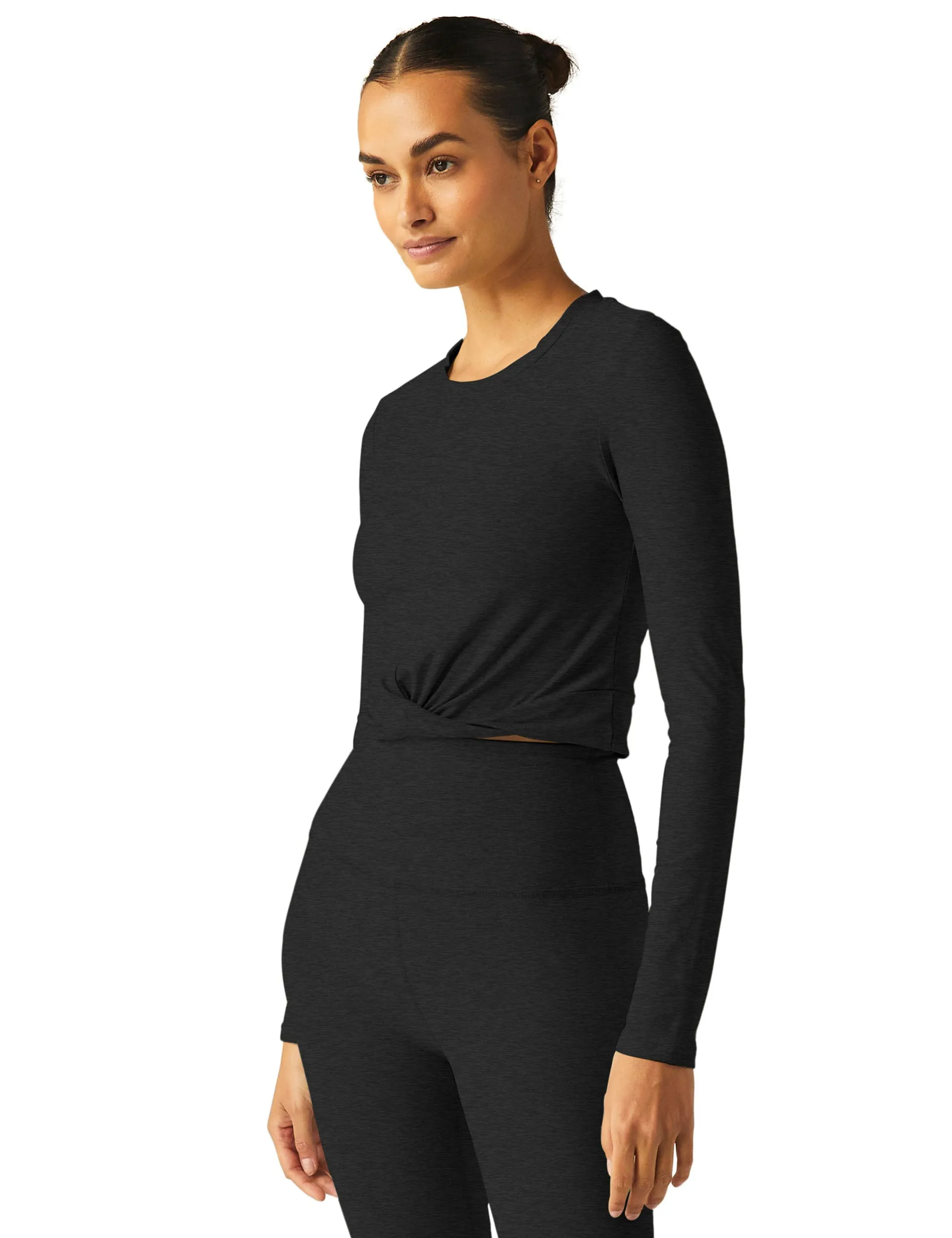 Featherweight Center Stage Cropped Pullover - Darkest Night