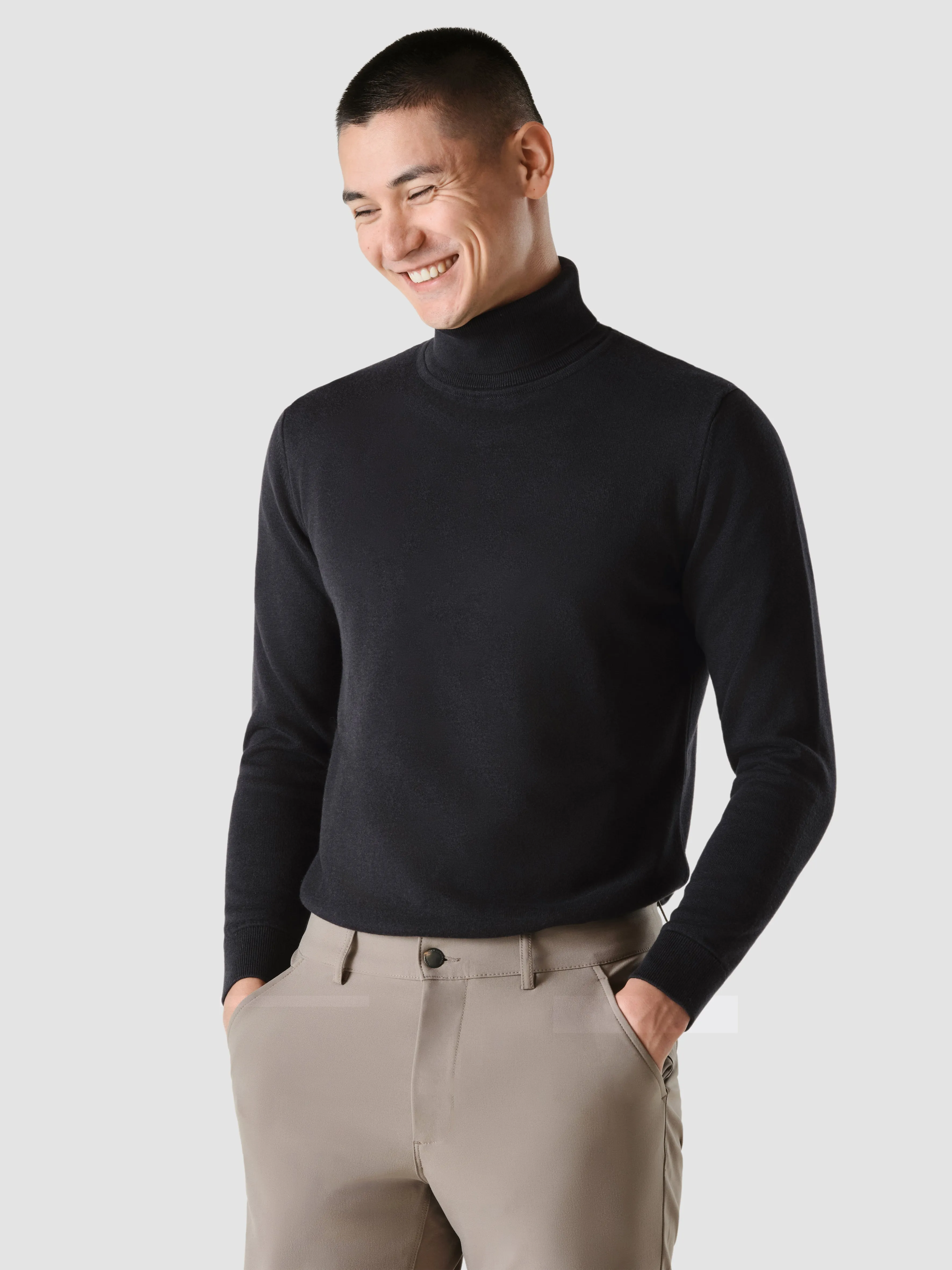 Fine Knit Turtleneck Black