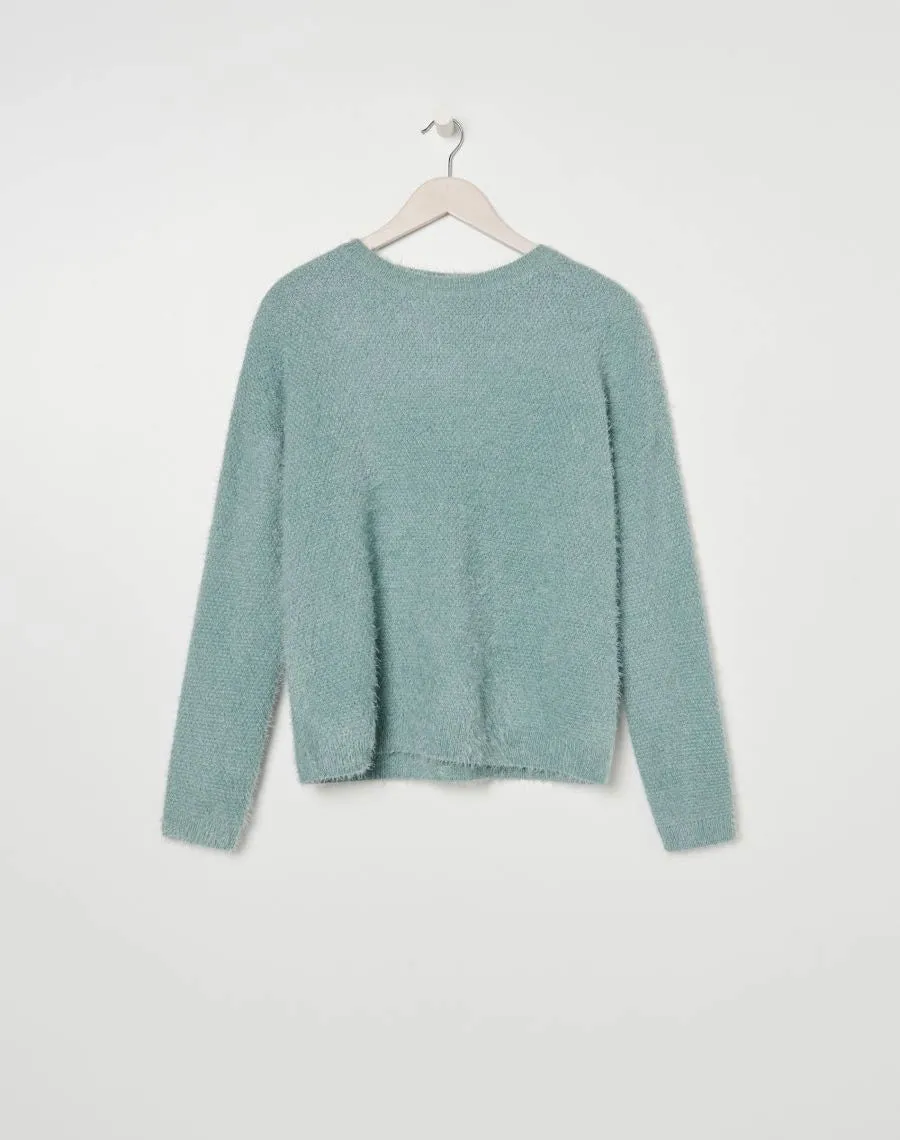 Foldover turtleneck jumper