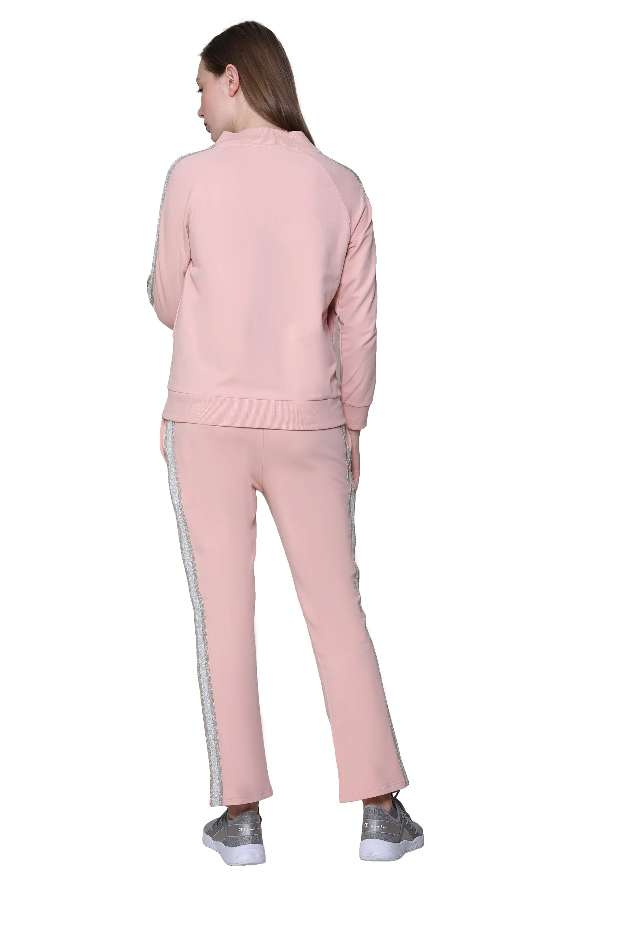 French Terry Cotton 2-Piece Zip-Front Track Pant Set