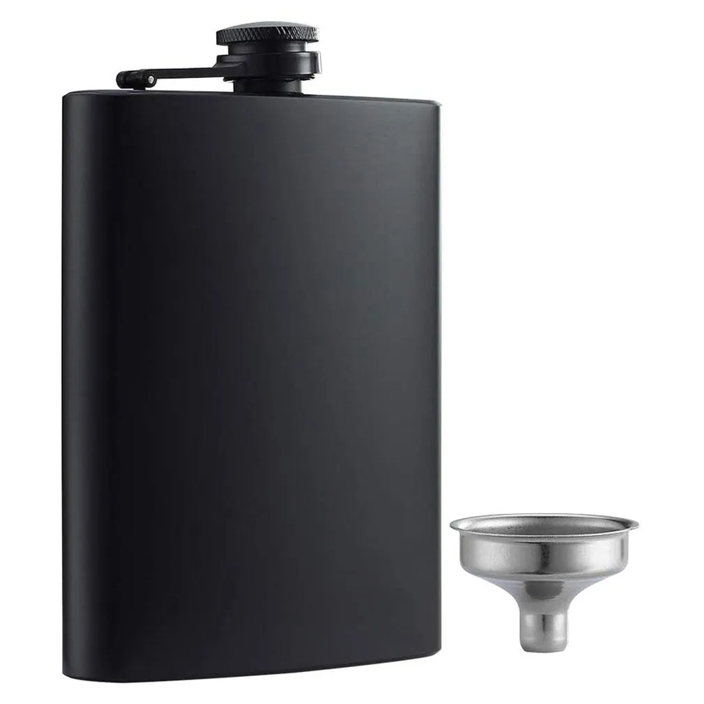 Funki Buys | Hip Flasks | Black Stainless Steel Hip Flask | 8oz