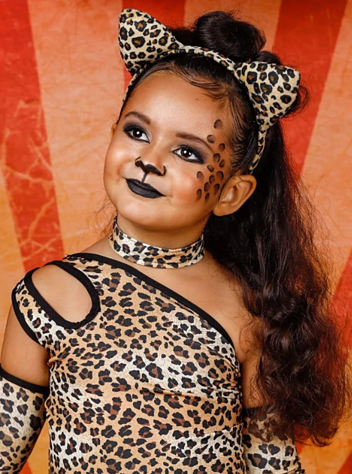 Girls Sassy Leopard Costume Dress Set