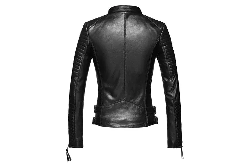 Grandeur 100% Real Sheepskin Coat Female Genuine Leather Jacket