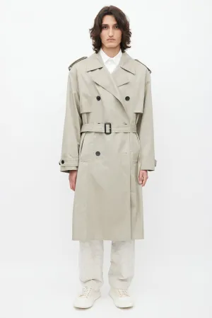 Grey Belted Trench Coat