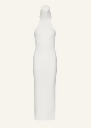 Halter-neck maxi dress in white