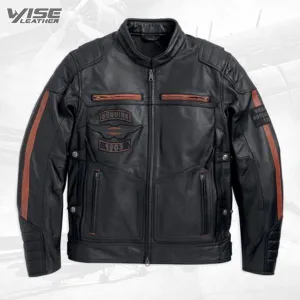 Harley-Davidson Exmoor Reflective Wing Men's Motorcycle Leather Jacket