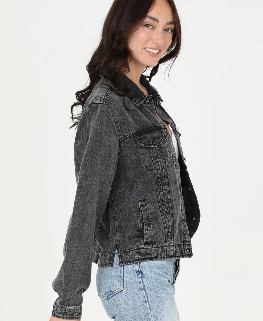 Heather Black Denim Jacket