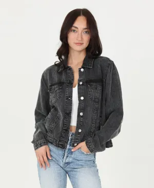 Heather Black Denim Jacket