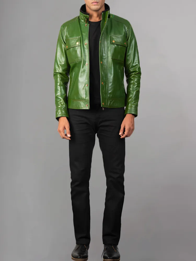 Jaxon Brown Men’s Safari Leather Jacket