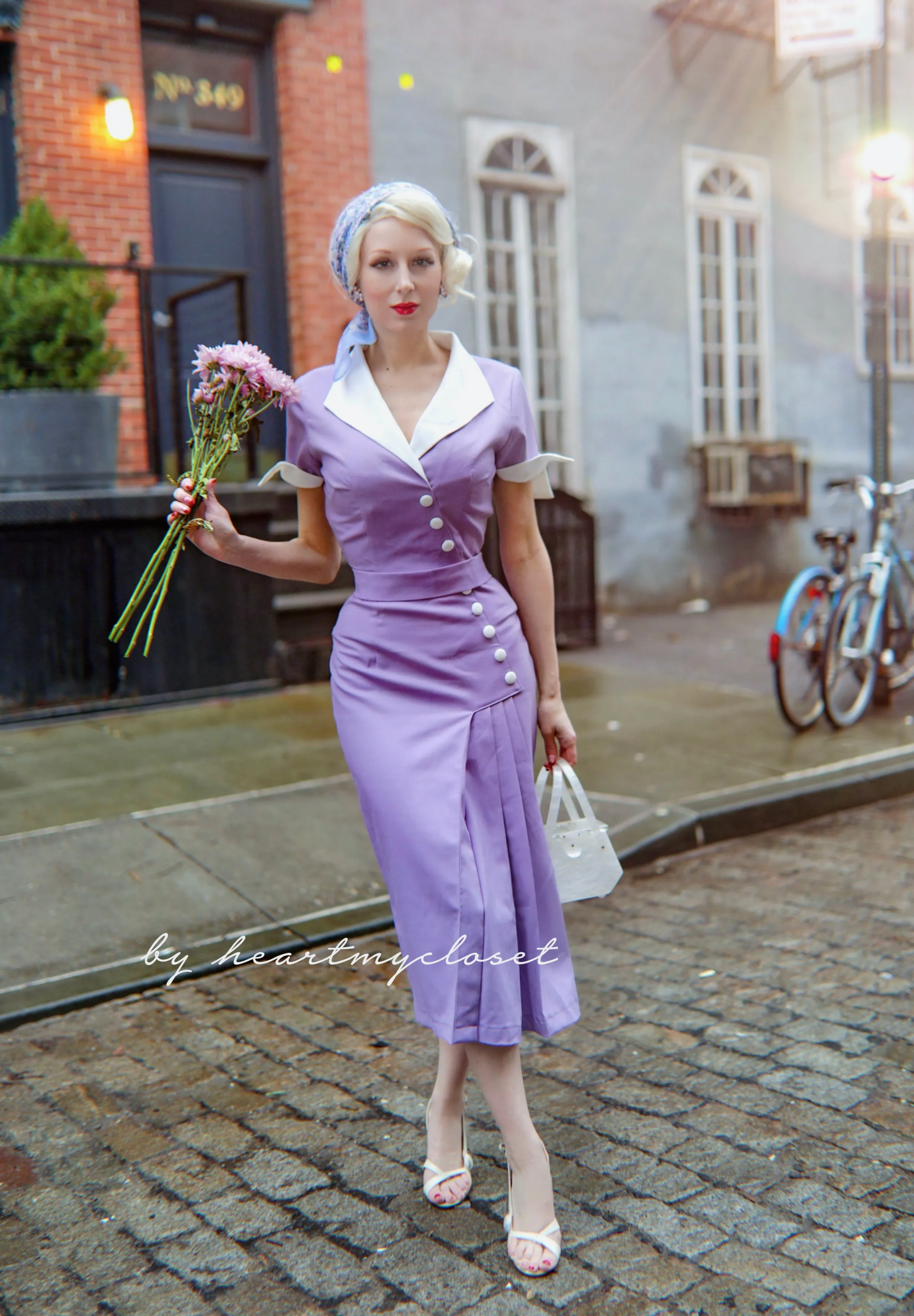 JulieAnn - 1950s pleated vintage dress