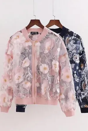 JUNIPER - SHEER FLORAL JACKET