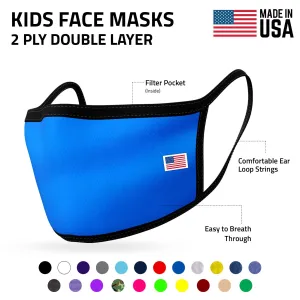 Kids Face Mask for Boys Girls Children Cotton Cloth Double Layer Masks Washable Reusable age 3 to 7 Made in USA