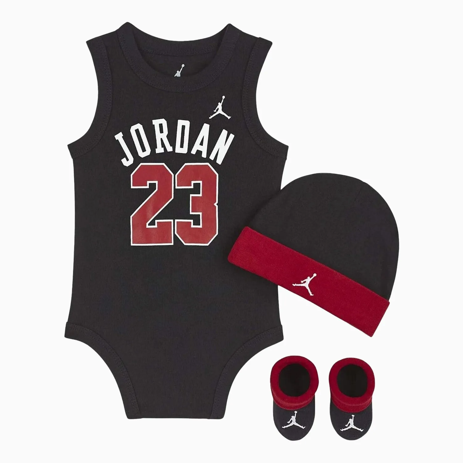 Kid's Jumpman 23 Jersey Bodysuit Beanie 3 Set Outfit