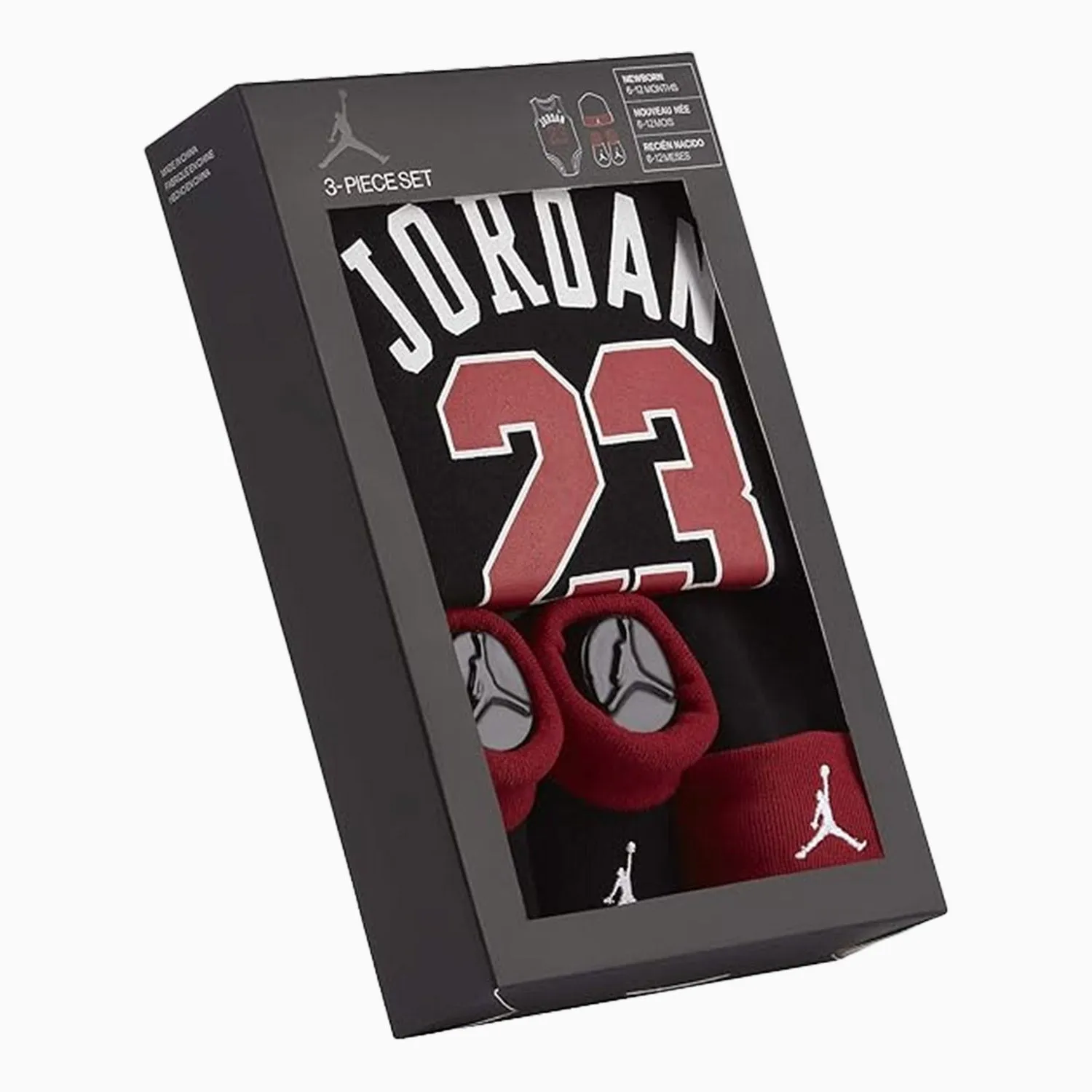 Kid's Jumpman 23 Jersey Bodysuit Beanie 3 Set Outfit