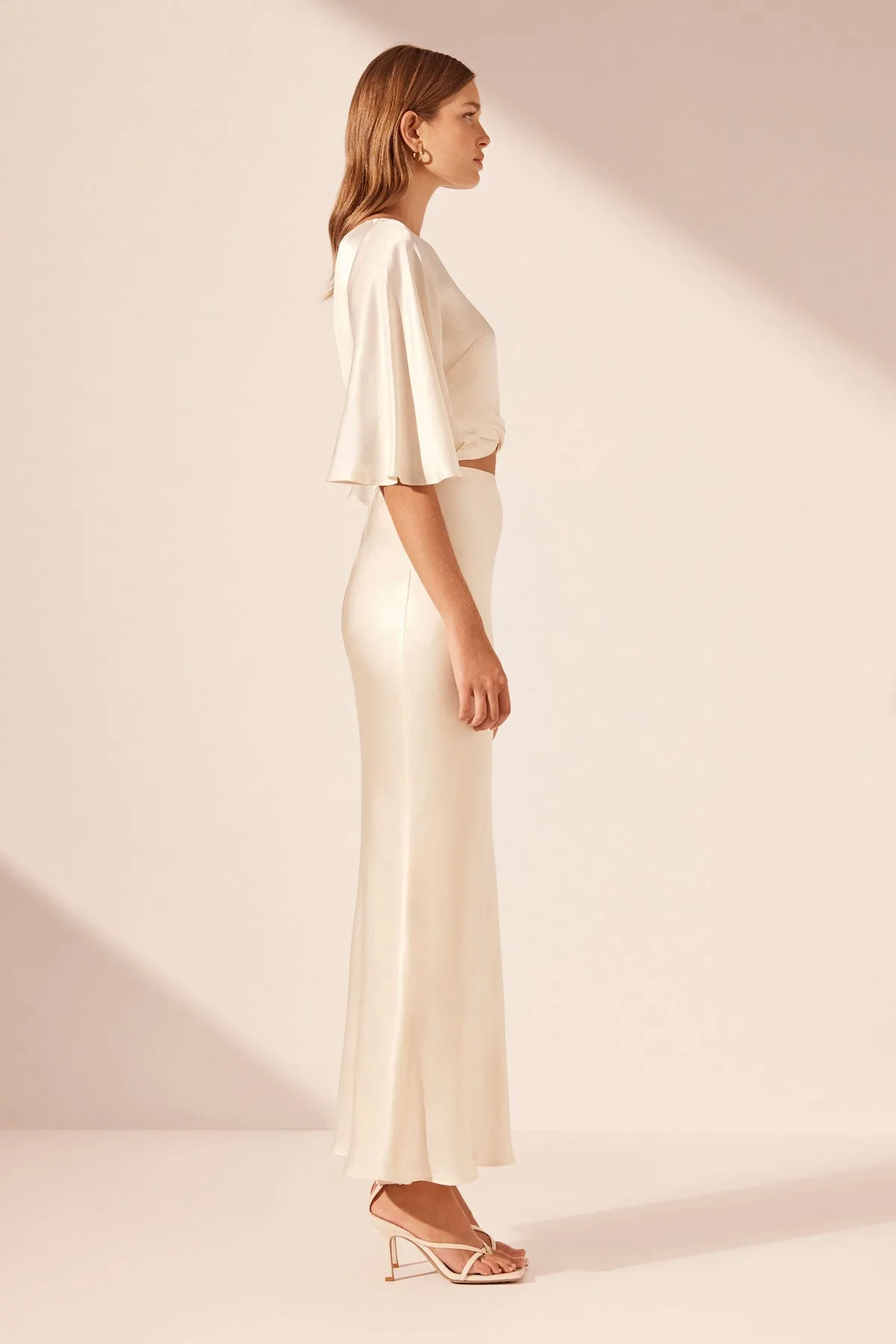 LA LUNE BIAS MAXI SKIRT - CREAM