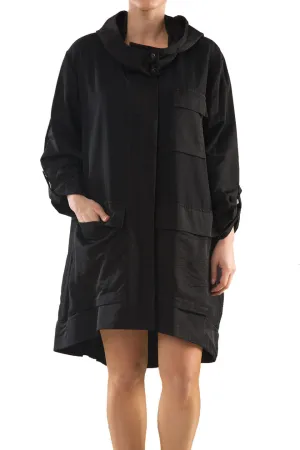 La Mouette Women's Plus Size Hooded Trench Coat