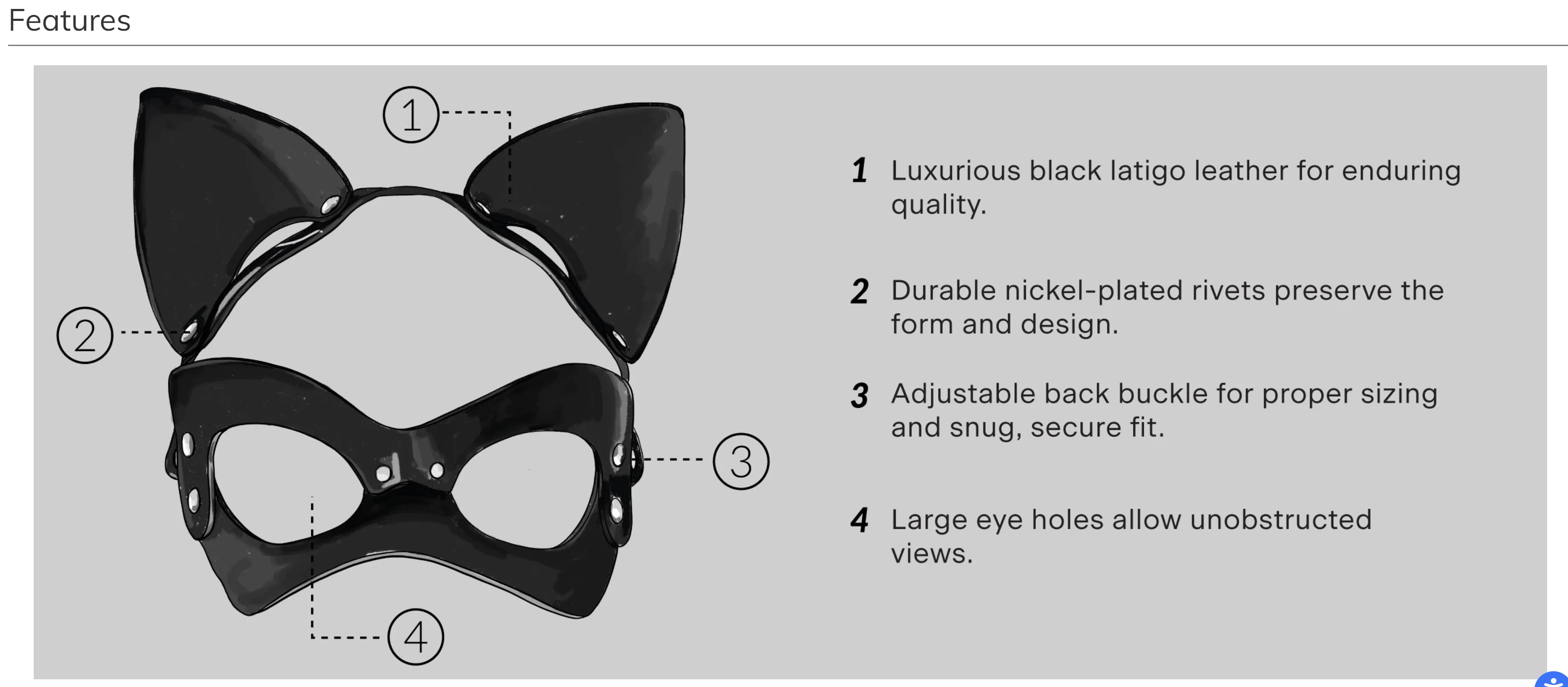 Liberator Vienna Leather Cat Eye And Ear Mask