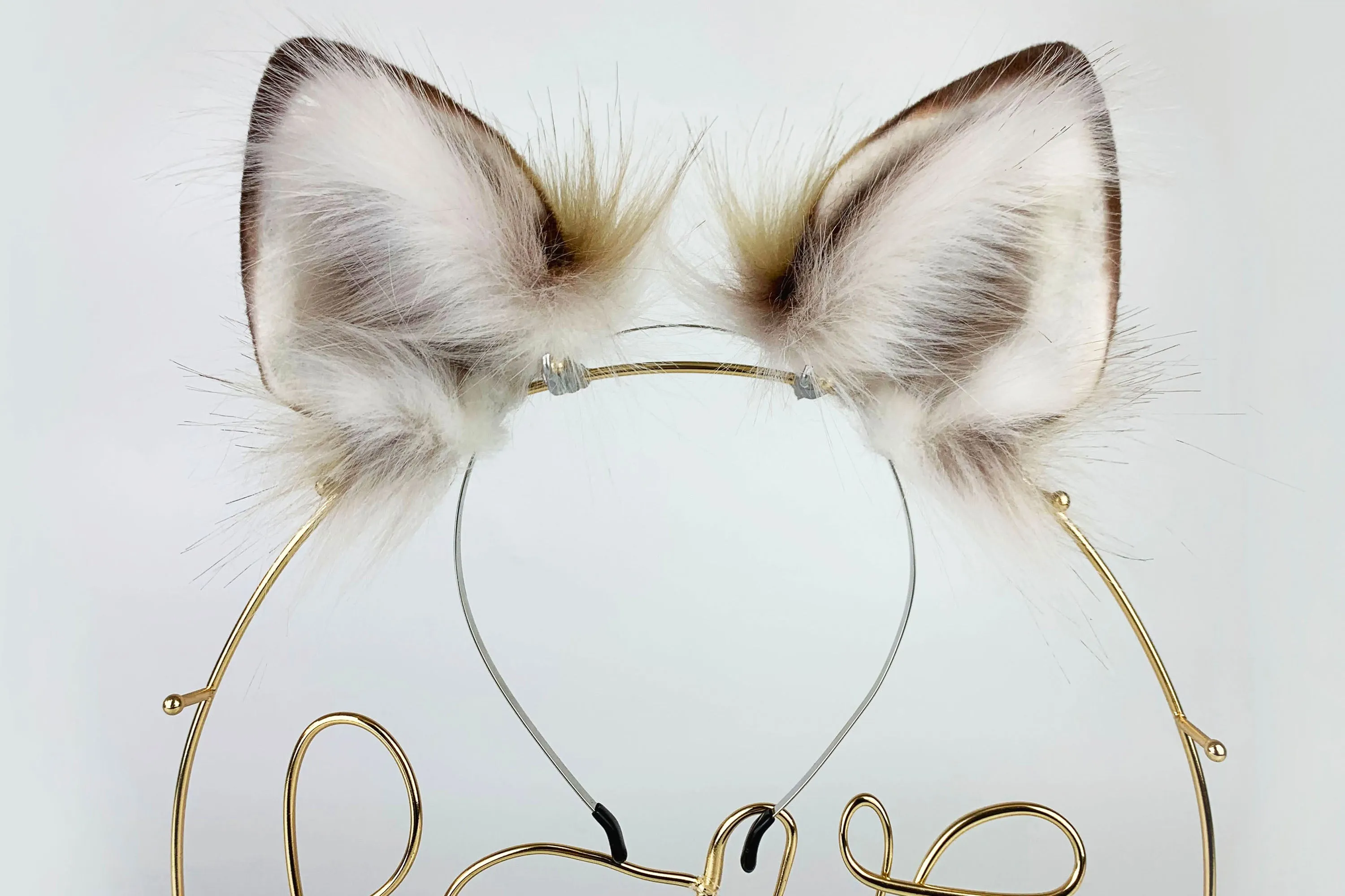 light khaki white puppy ear and tail set Shepherd dog ear and tail plug set Shiba Inu dog ear and tail set cosplay petplay puppy play mature