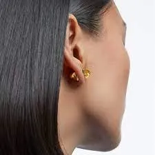 Lucent ear cuff Single, Magnetic, Yellow, Gold-tone plated 5613552