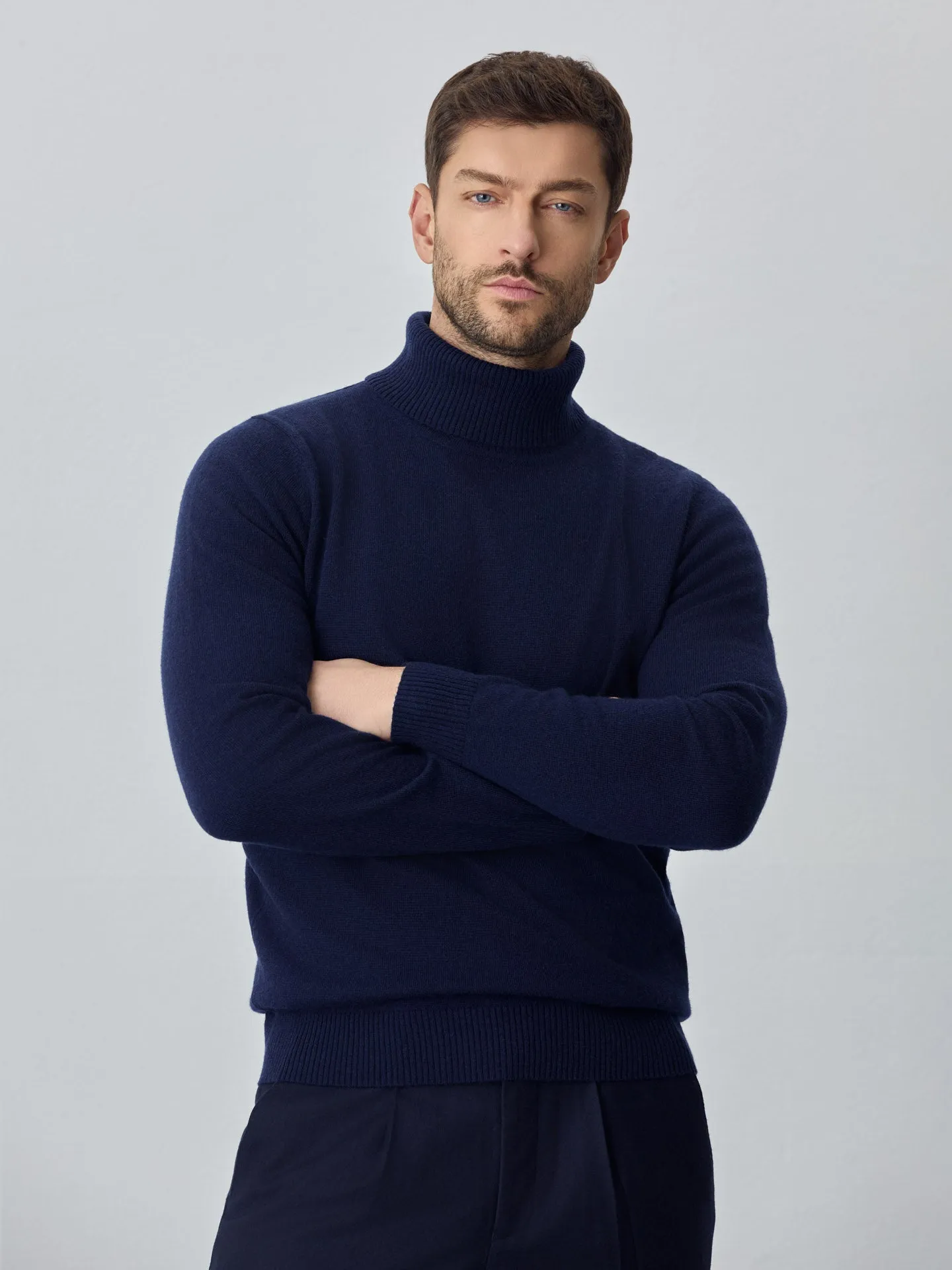 Machine Washable Turtleneck Sweater With Long Sleeves In Lambswool Blend