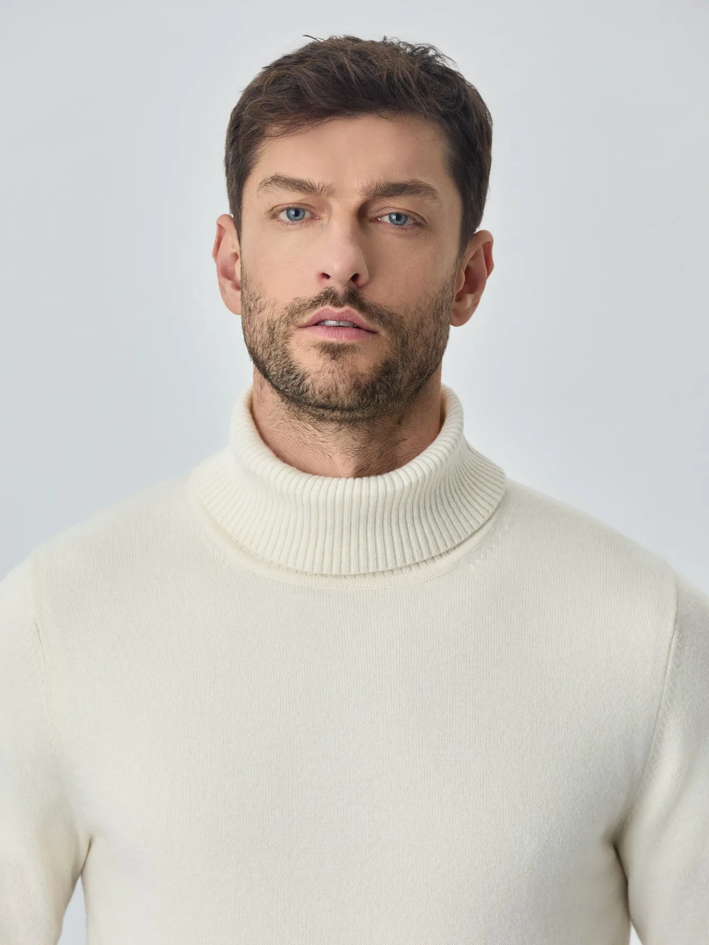 Machine Washable Turtleneck Sweater With Long Sleeves In Lambswool Blend