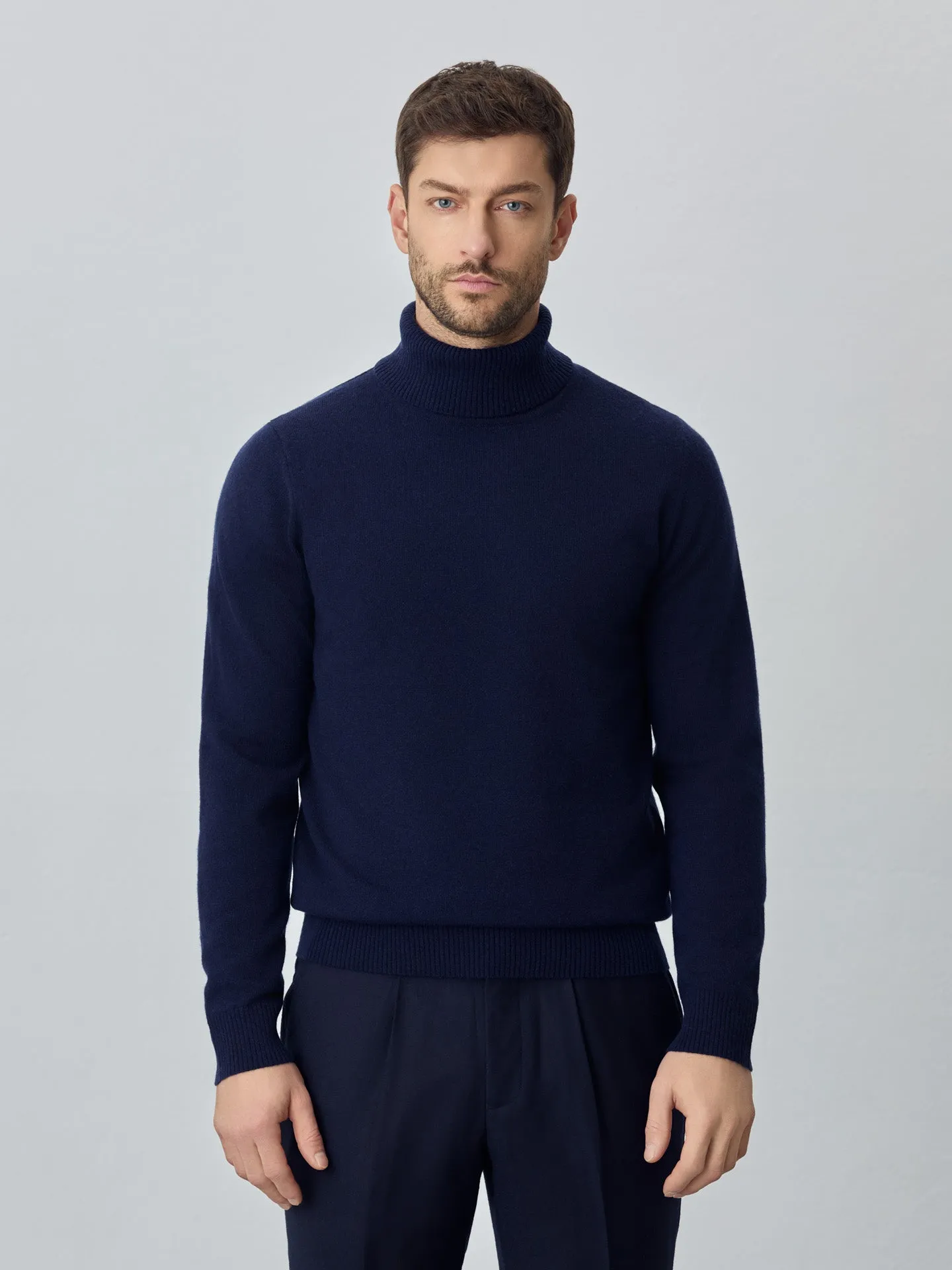 Machine Washable Turtleneck Sweater With Long Sleeves In Lambswool Blend