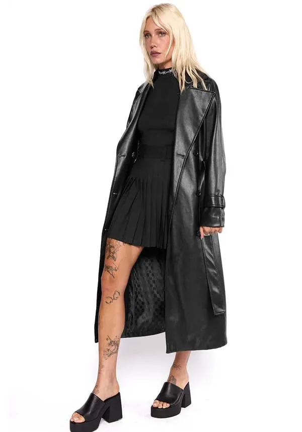 Mara Faux Leather | TRENCH COAT