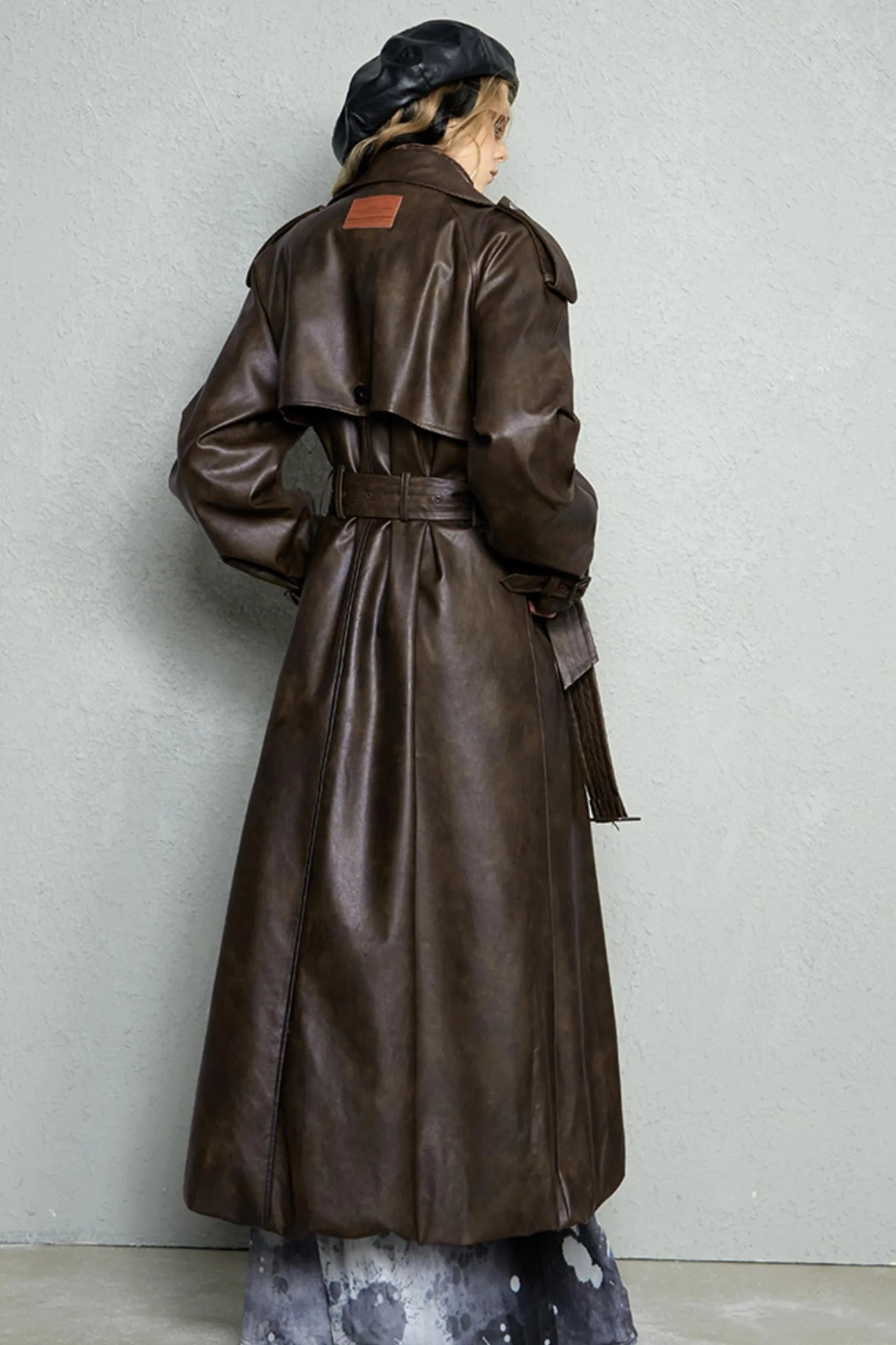 Matrix Leather Trench Coat