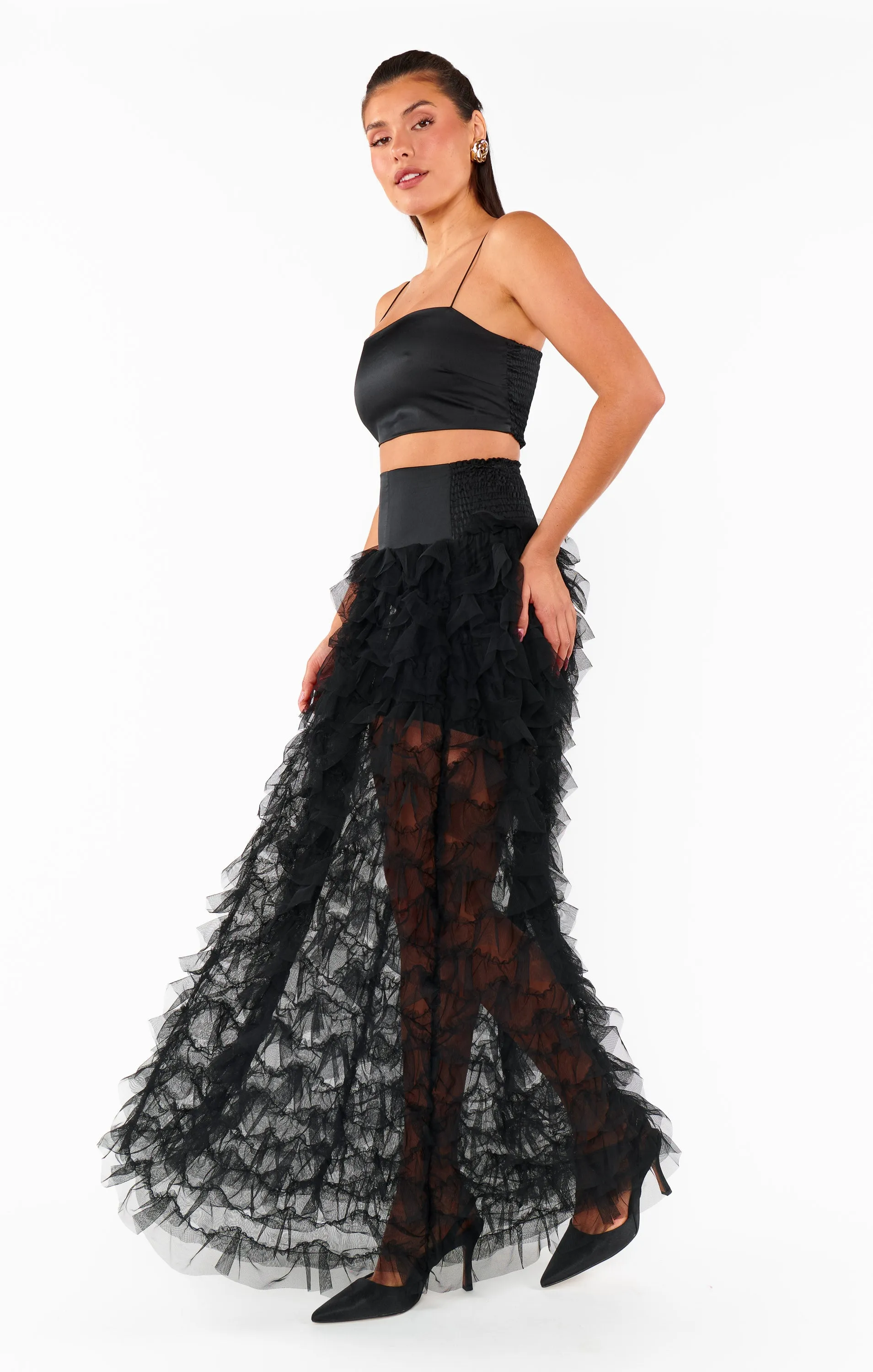 Meet Me at Midnight Skirt ~ Black Ruffle Tulle