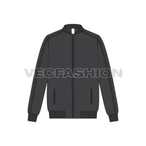 Mens Flight Jacket Fashion Flat Sketch