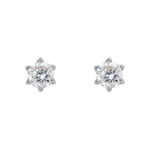 Moissanite Solitaire Diamond Earrings 0.5 carat