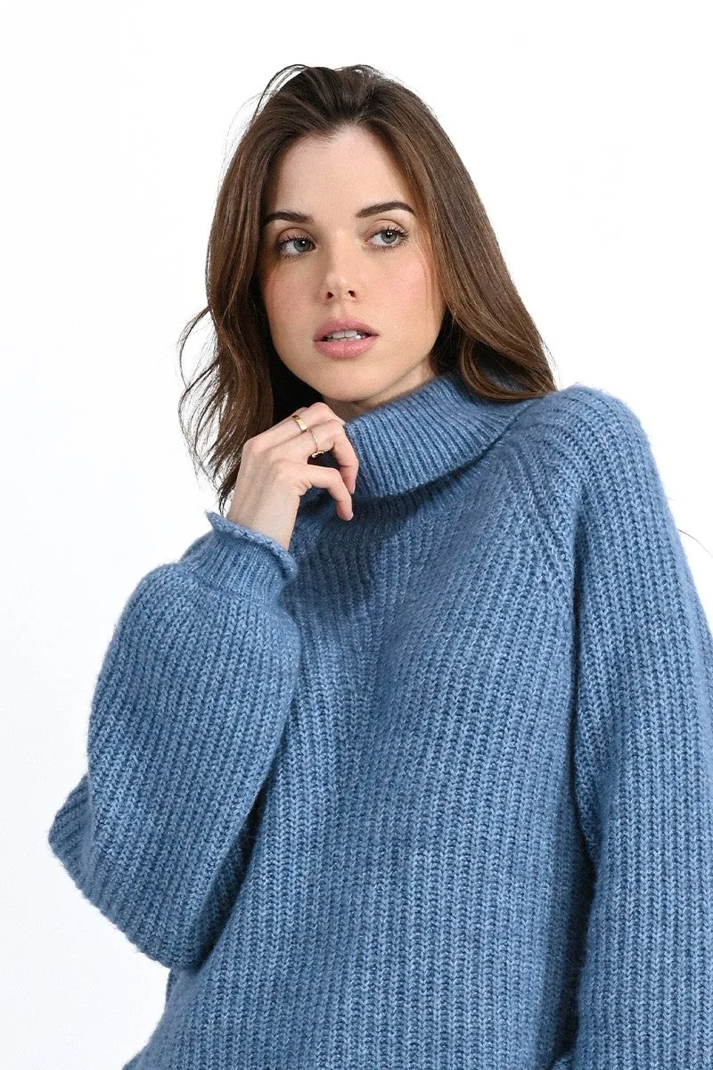 Molly Bracken Chunky Blue Knitted Sweater