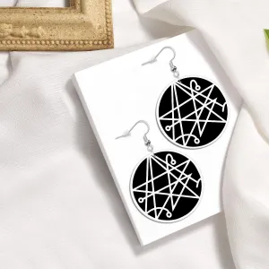 Necronomicon Gate sigil Circle Drop Earrings