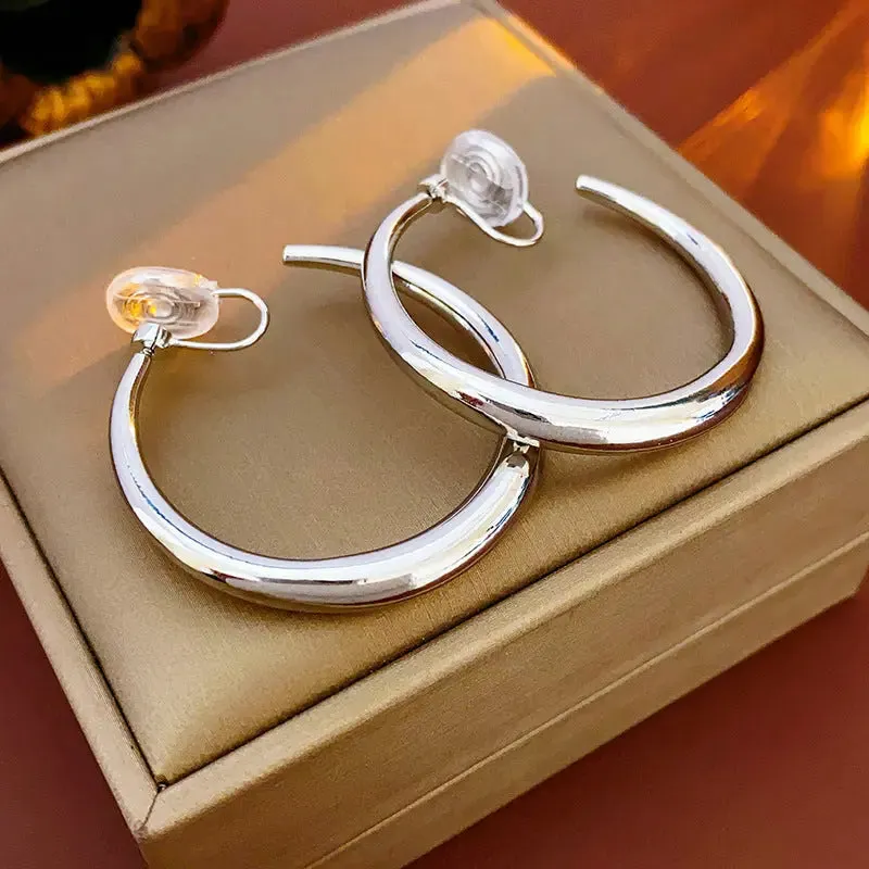 Niche Exaggerated Cold Style Metal Circle Earrings