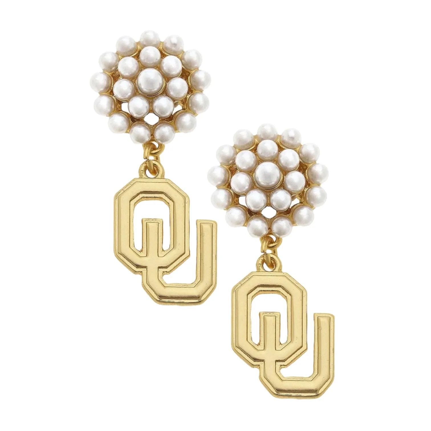 OU Pearl Cluster 24k Gold