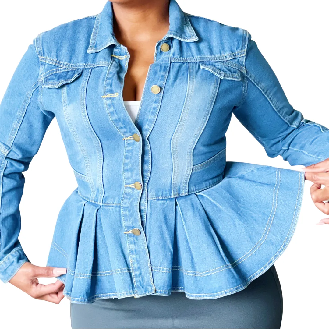 Peplum Denim Jacket