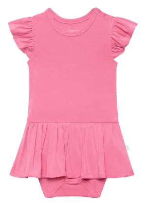 Posh Peanut Pink Lemonade Ruffled Caplseeve Basic Twirl Bodysuit