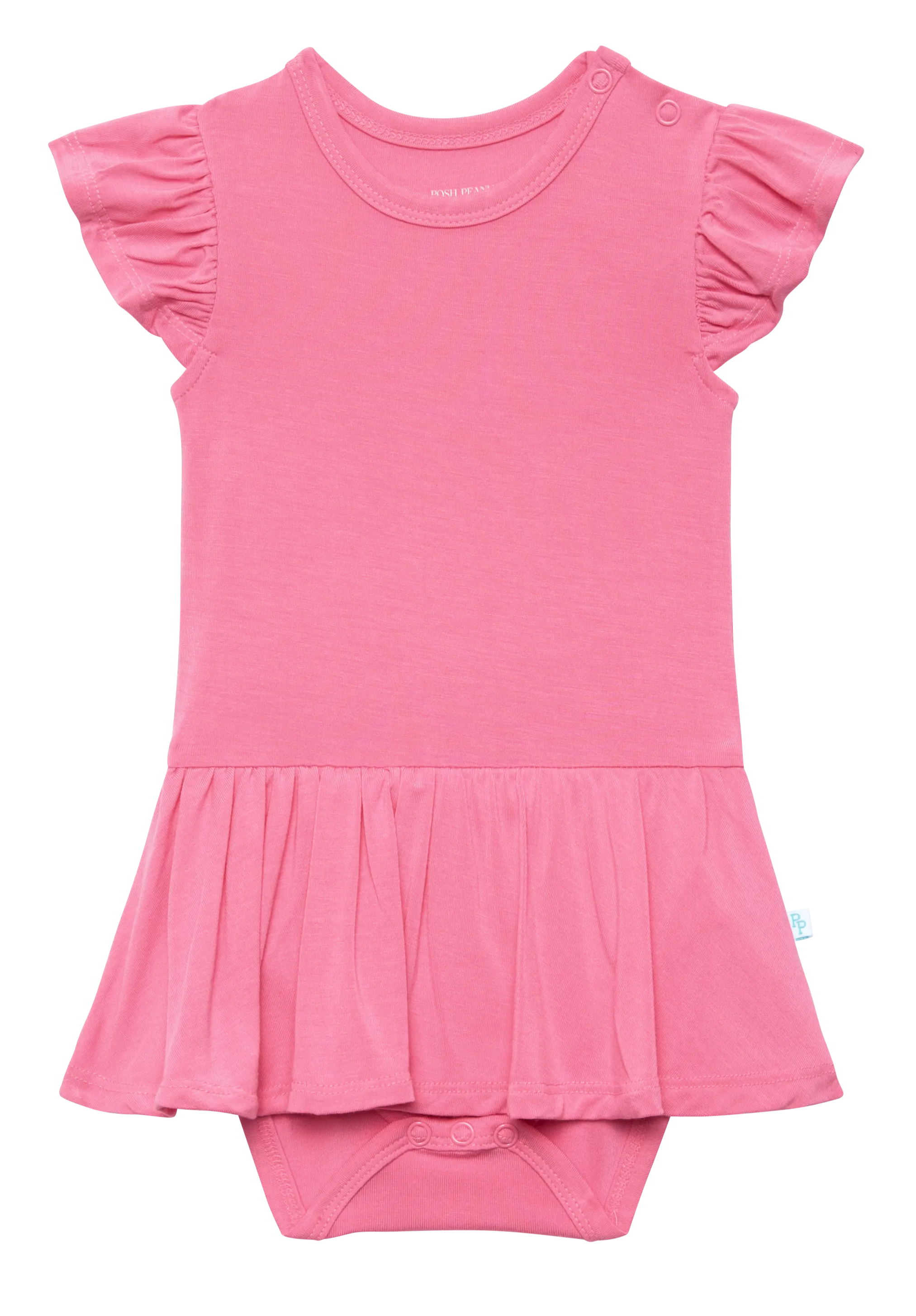 Posh Peanut Pink Lemonade Ruffled Caplseeve Basic Twirl Bodysuit