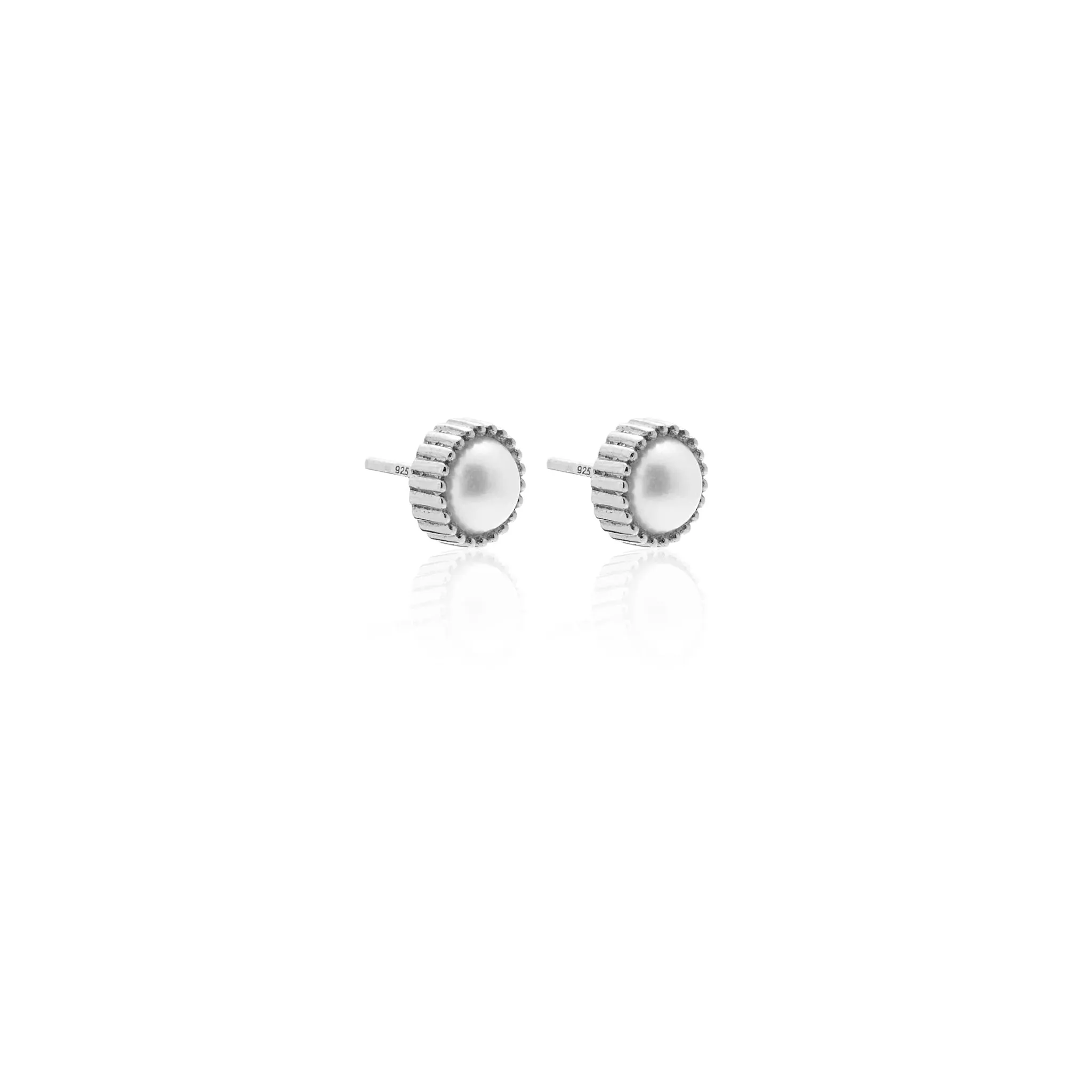 Radiant Pearl Studs | Silver