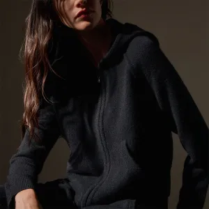 Recycled Cashmere Track Jacket - Black