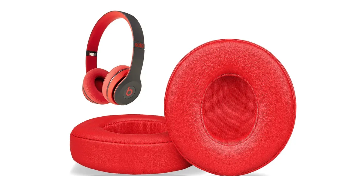 Replacement earpads for Beats Solo2/Solo3 Wireless Bluetooth - Red