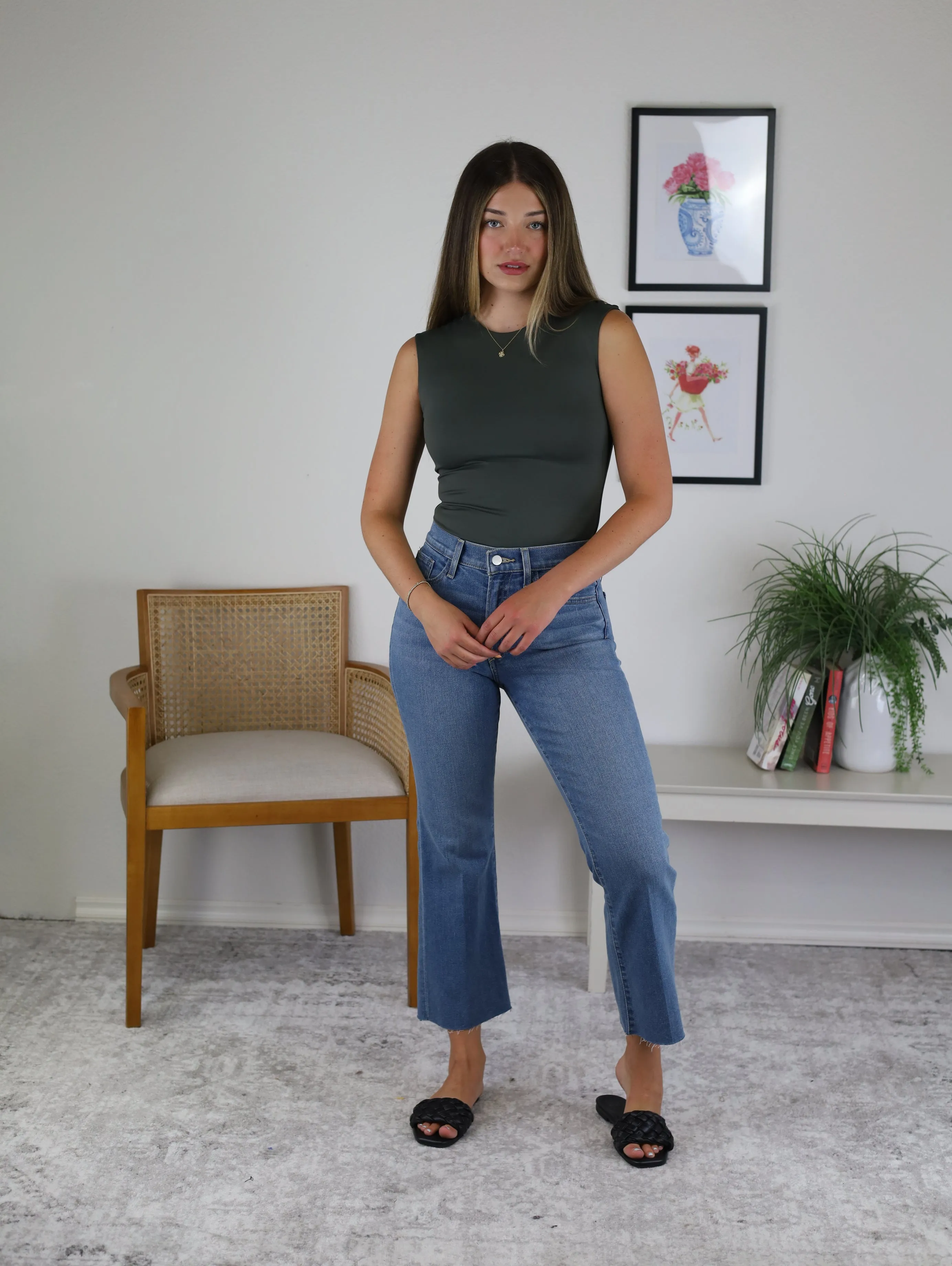 Roxie Sleeveless Crewneck Bodysuit- Sale